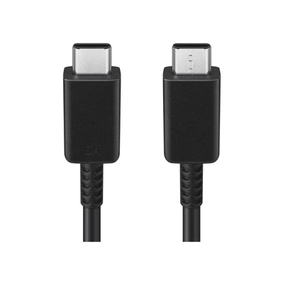 Das Bild zeigt das Samsung EP‑DN975 Datenkabel in Schwarz aus der Frontansicht. Es werden zwei USB-C Verbindungen abgebildet.