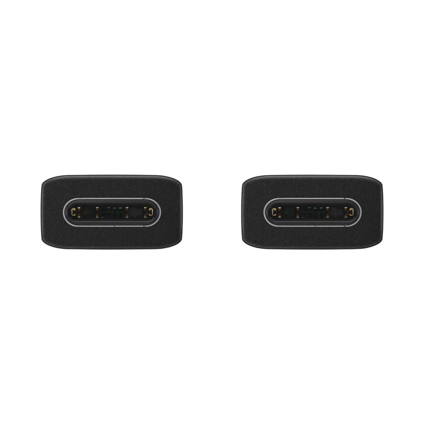 Das Bild zeigt das Samsung EP‑DN975 Datenkabel in Schwarz aus der Detailansicht. Es werden zwei USB-C Verbindungen abgebildet.