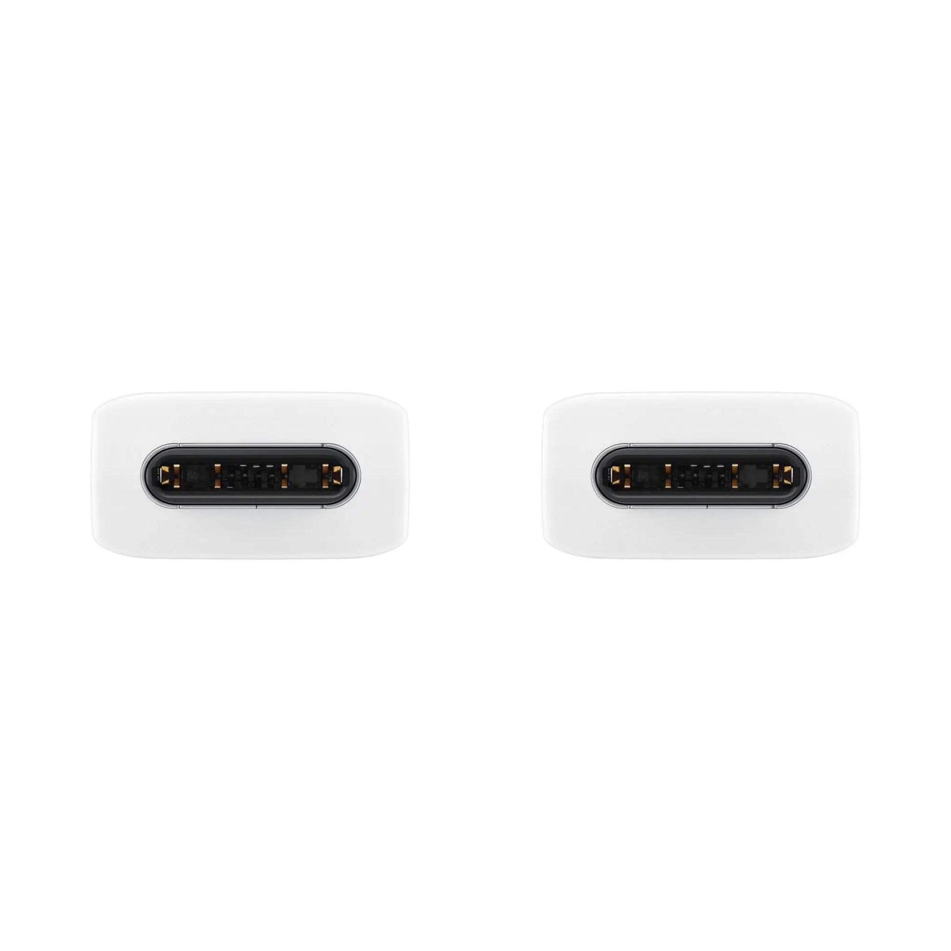 Das Bild zeigt das Samsung EP‑DN975 Datenkabel in Weiß aus der Detailansicht. Es werden zwei USB-C Verbindungen abgebildet.