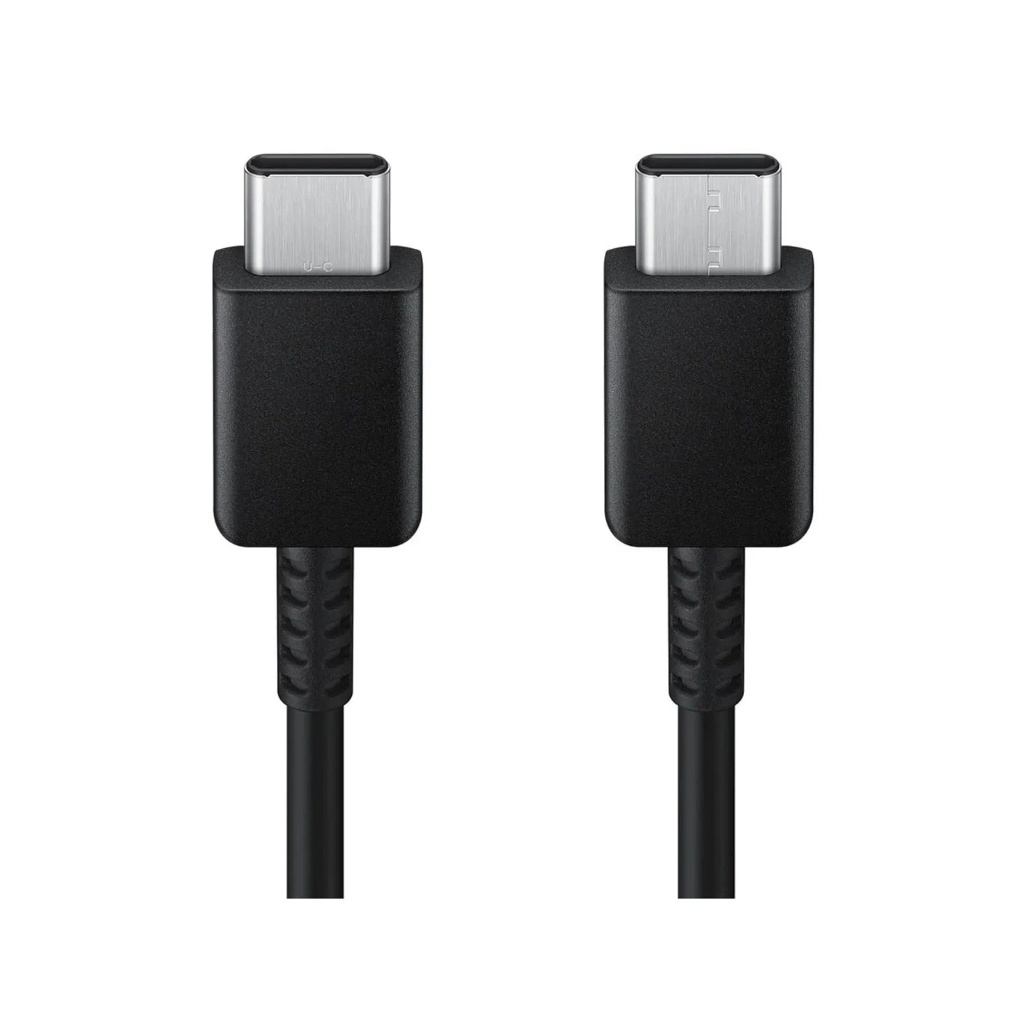 Das Bild zeigt das Samsung EP-DX310 Datenkabel USB-C in Schwarz aus der Nahansicht.