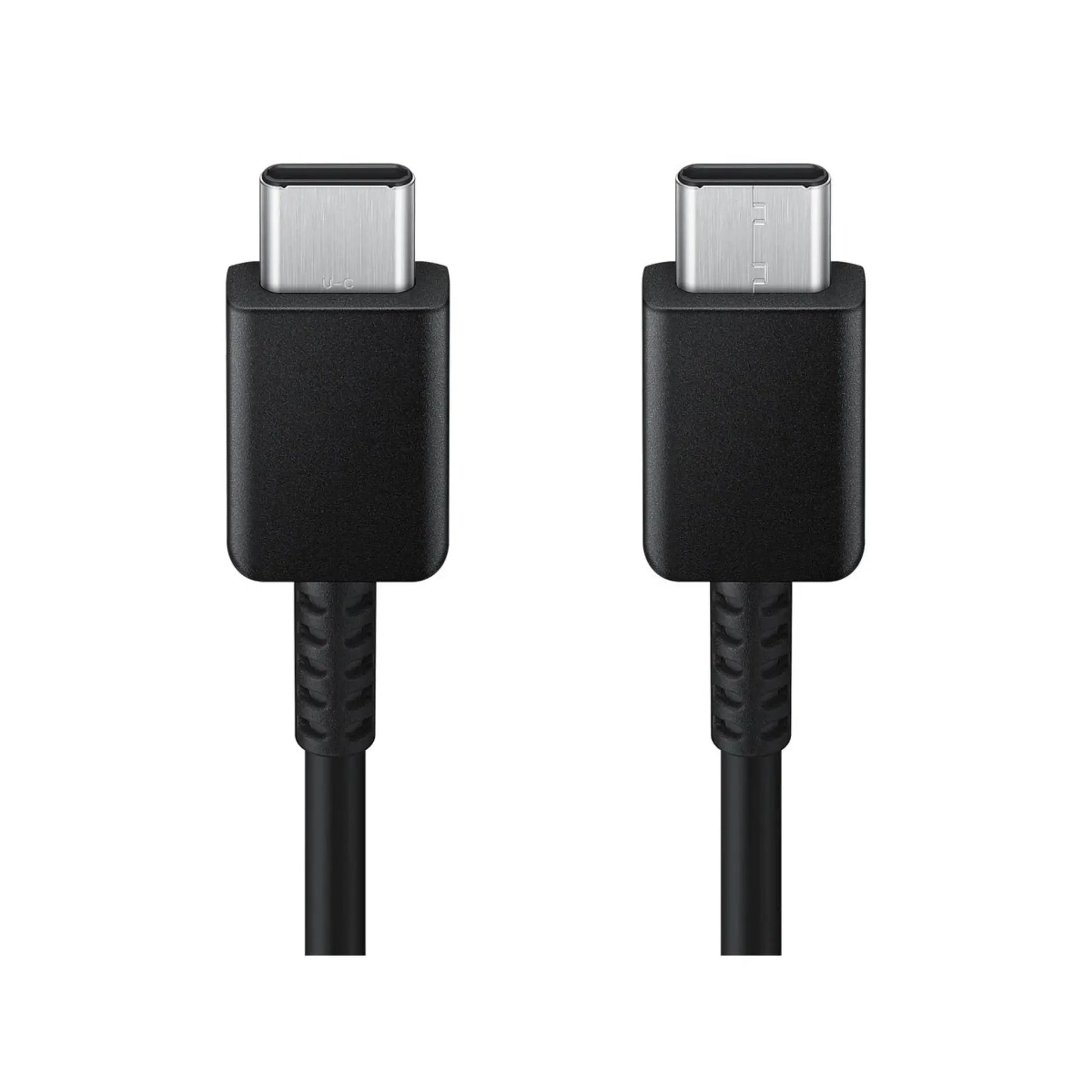 Das Bild zeigt das Samsung EP-DX310 Datenkabel USB-C in Schwarz aus der Nahansicht.