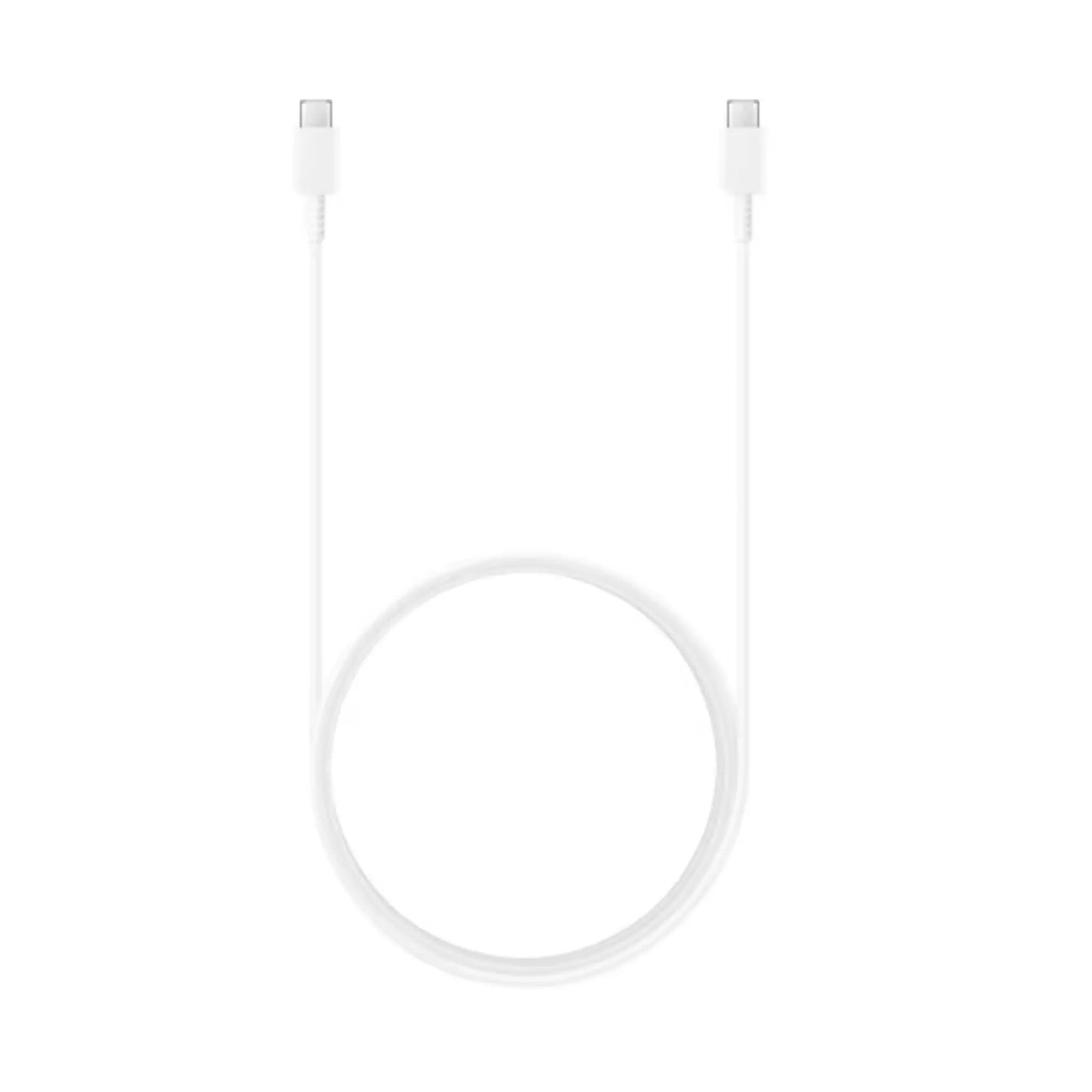 Das Bild zeigt das Samsung EP-DX310 Datenkabel USB-C in Weiß aus der Frontansicht.