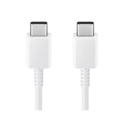 Das Bild zeigt das Samsung EP-DX310 Datenkabel USB-C in Weiß aus der Nahansicht.