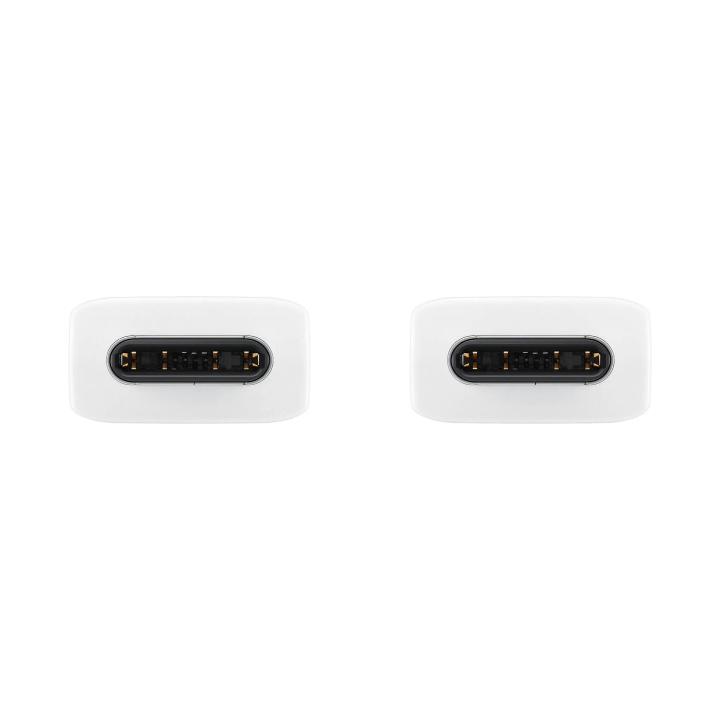 Das Bild zeigt das Samsung EP‑DX510 Datenkabel in Weiß aus der Detailansicht. Es werden zwei USB-C Verbindungen abgebildet.