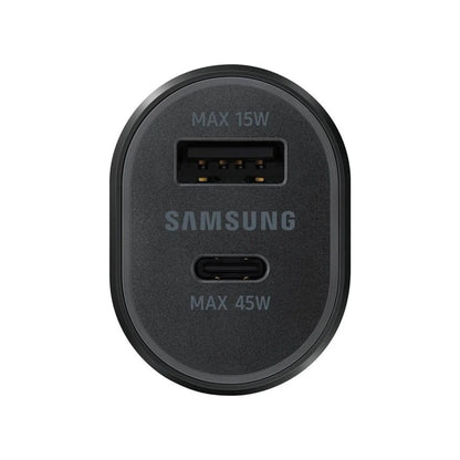 Das Bild zeigt das Samsung EP-L5300XBEGWW KFZ-Ladegerät in Schwarz aus der Detailansicht.