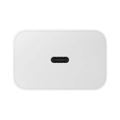 Das Bild zeigt das Samsung EP-T4511N Ladegerät 45W in Weiß aus der Frontansicht.