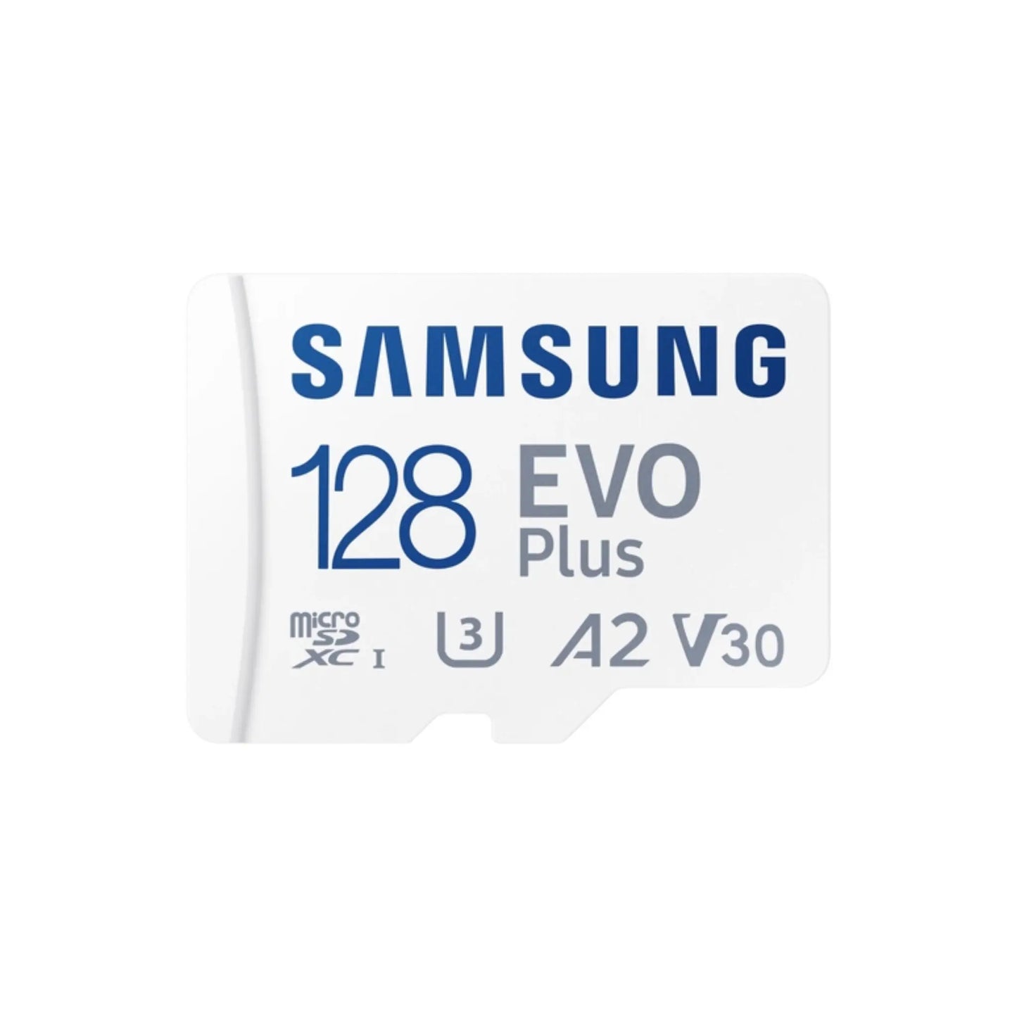 Das Bild zeigt die Samsung EVO Plus microSD UHS-I Speicherkarte mit 512 GB Kapazität in der Frontansicht.