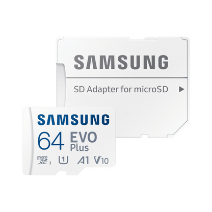 Samsung EVO Plus microSD UHS-I Speicherkarte 64 GB mit Adapter für hohe Geschwindigkeit und Zuverlässigkeit