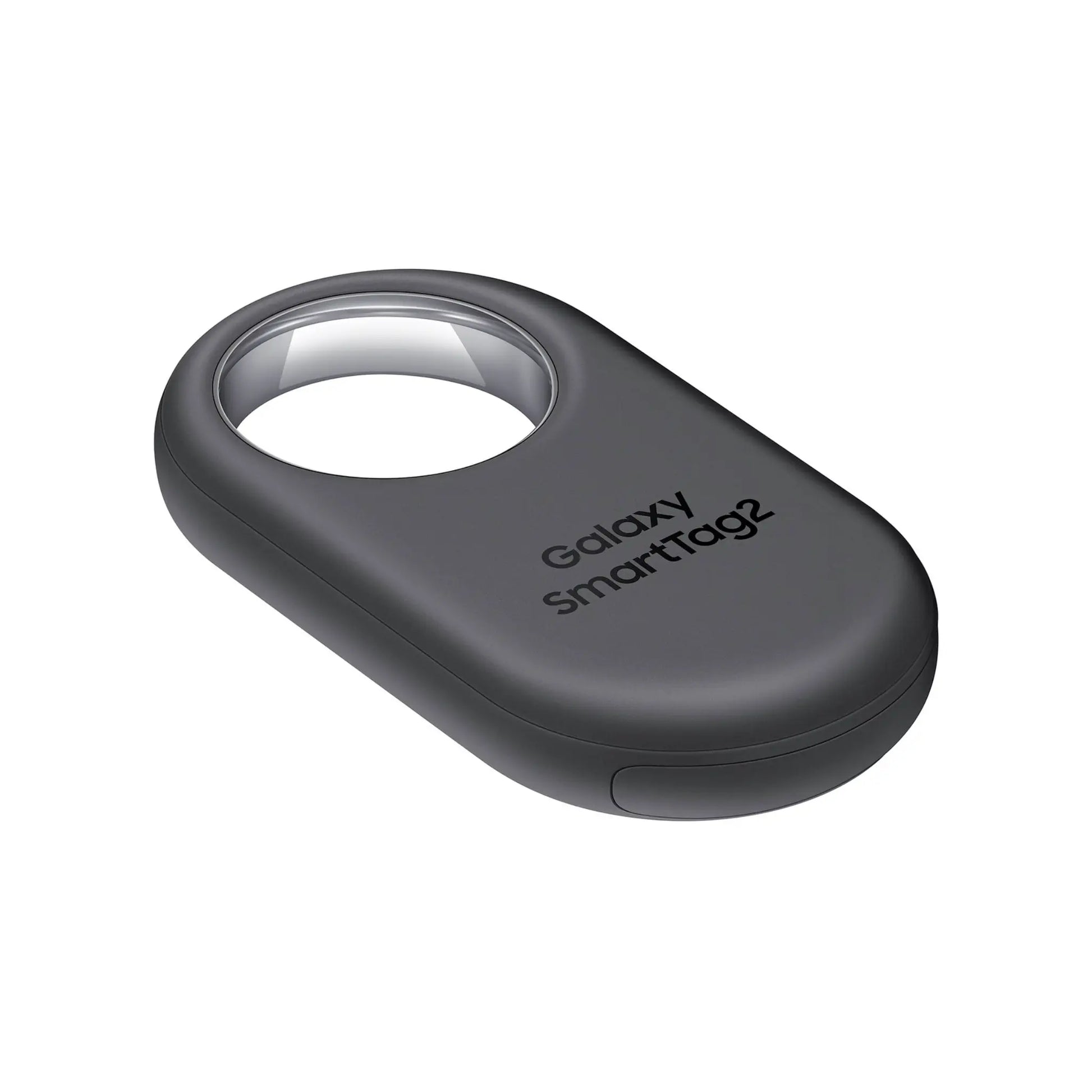 Das Bild zeigt den Samsung Galaxy Smart Tag 2 Bluetooth Tracker in Schwarz.