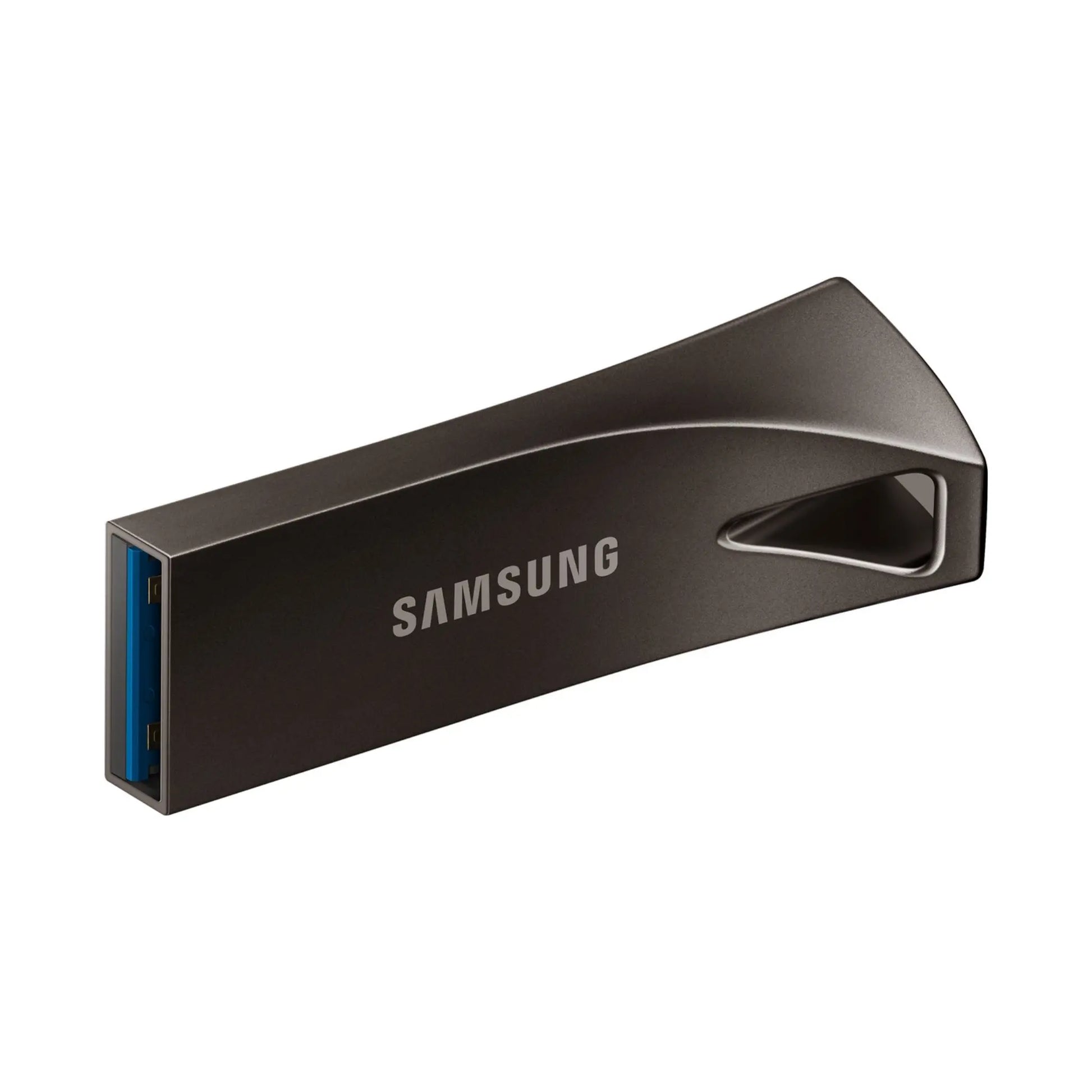 Das Bild zeigt den Samsung USB 3.1 Flash Drive Bar Plus USB-Stick mit 64 GB in der Seitenansicht. 