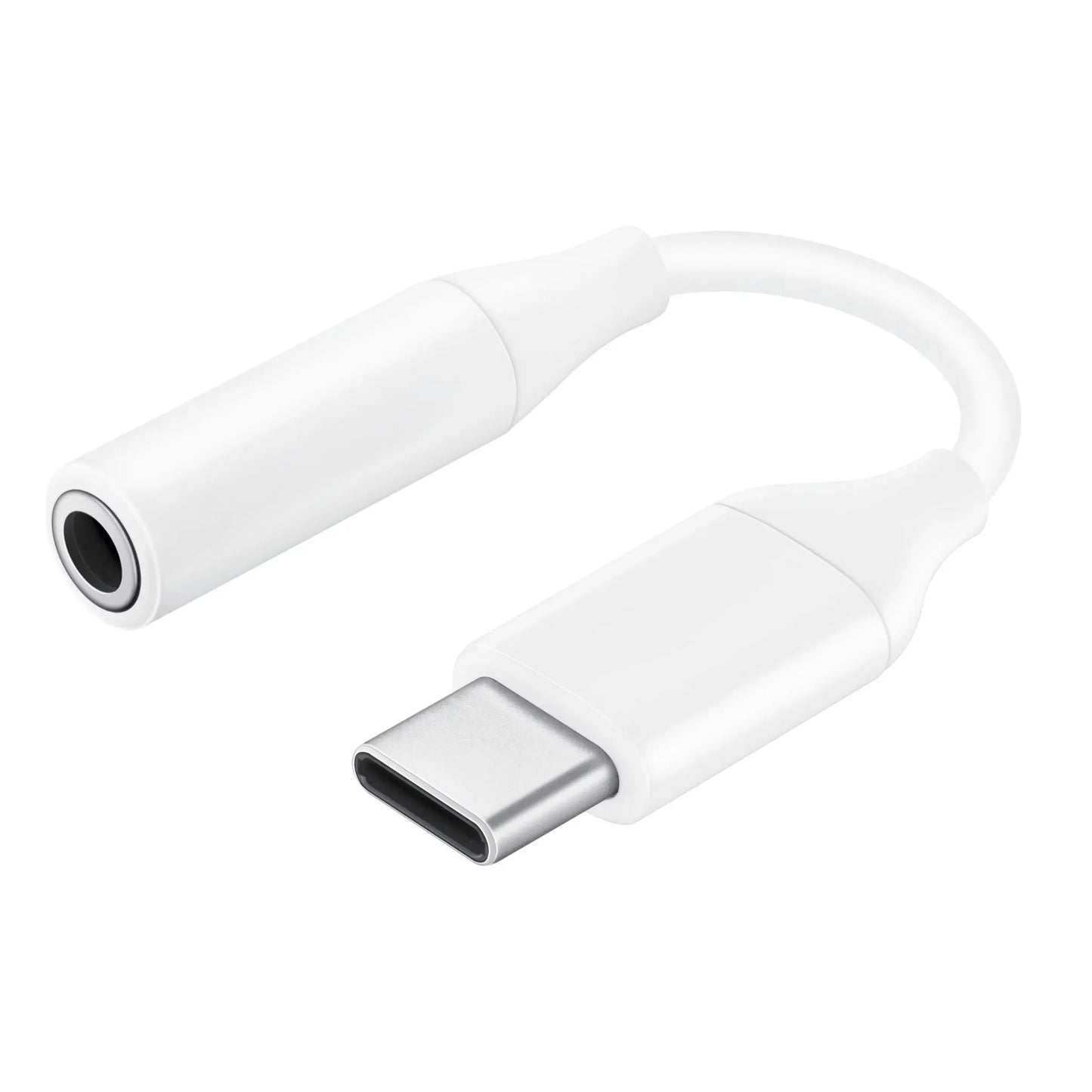 Samsung USB-C Audio-Adapter mit 3,5 mm Klinkenstecker zum Anschluss kabelgebundener Kopfhörer an Geräte ohne Kopfhörerbuchse.