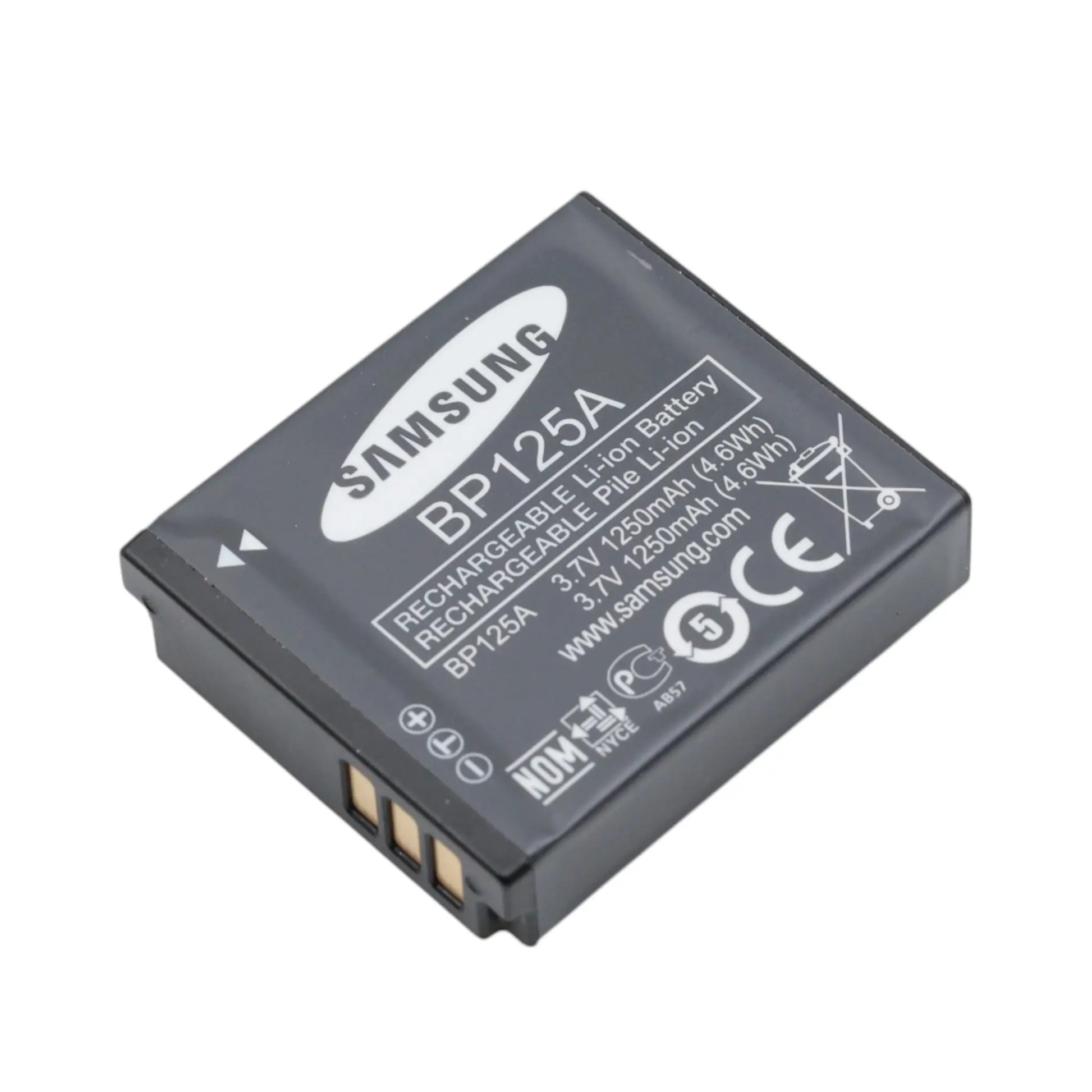 Auf diesem Produktbild wird der Samsung Akku BP125 Li-Ion 3.7 Volt 1250 mAh abgebildet