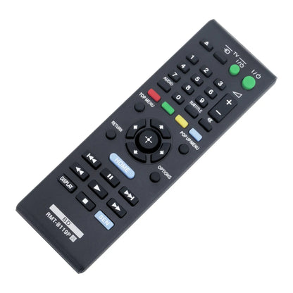 Das Bild zeigt die Sony RMT-B119A RMT-B119P Fernbedienung aus der Schrägansicht.