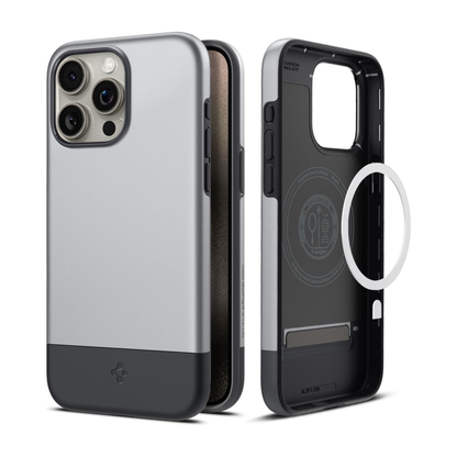 Spigen Style Armor MagSafe, classic silver - für iPhone 15 Pro Max