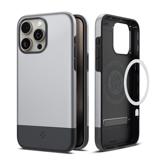 Spigen Style Armor MagSafe, classic silver - für iPhone 15 Pro Max