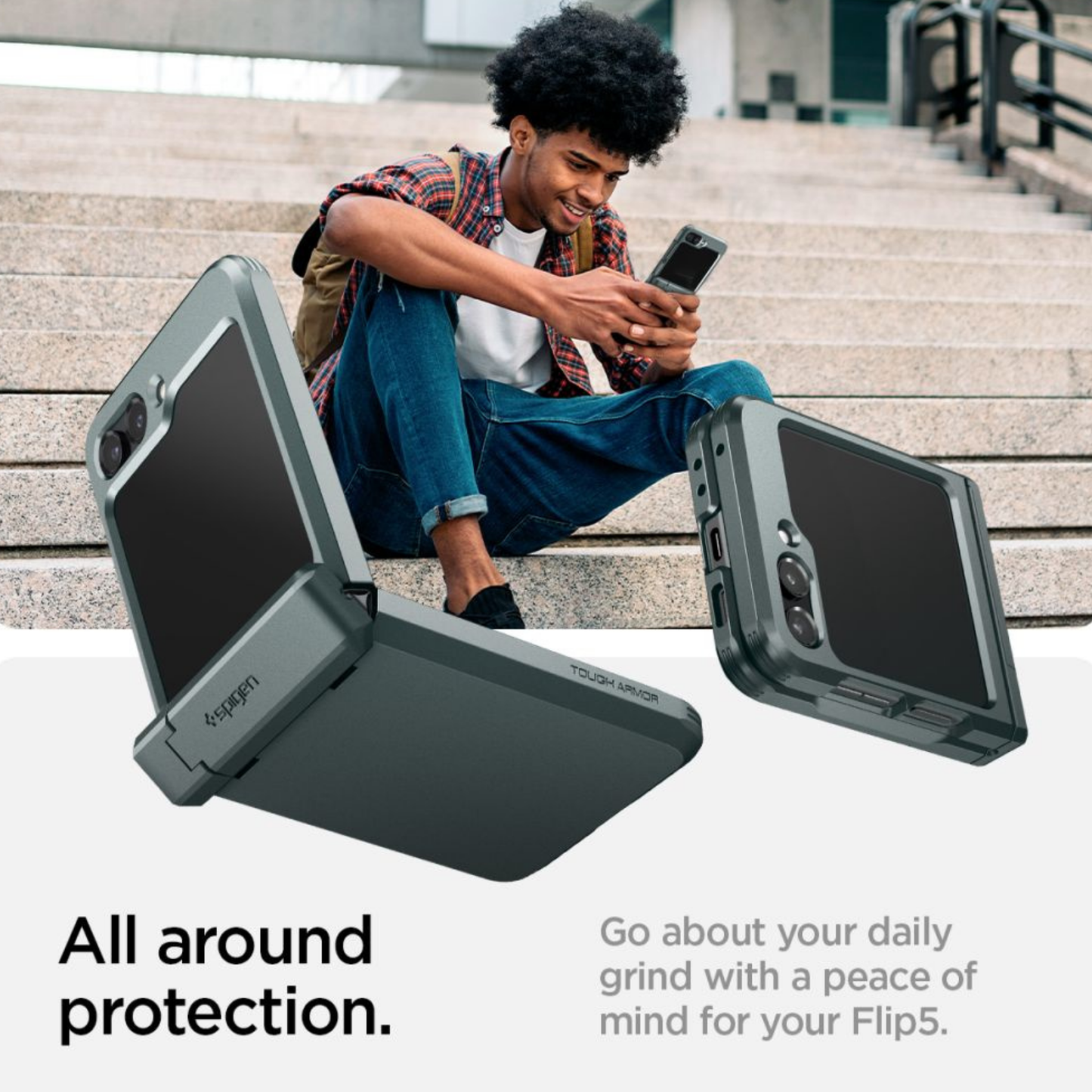 Spigen Tough Armor, abyss green - Für Samsung Galaxy Z Flip5