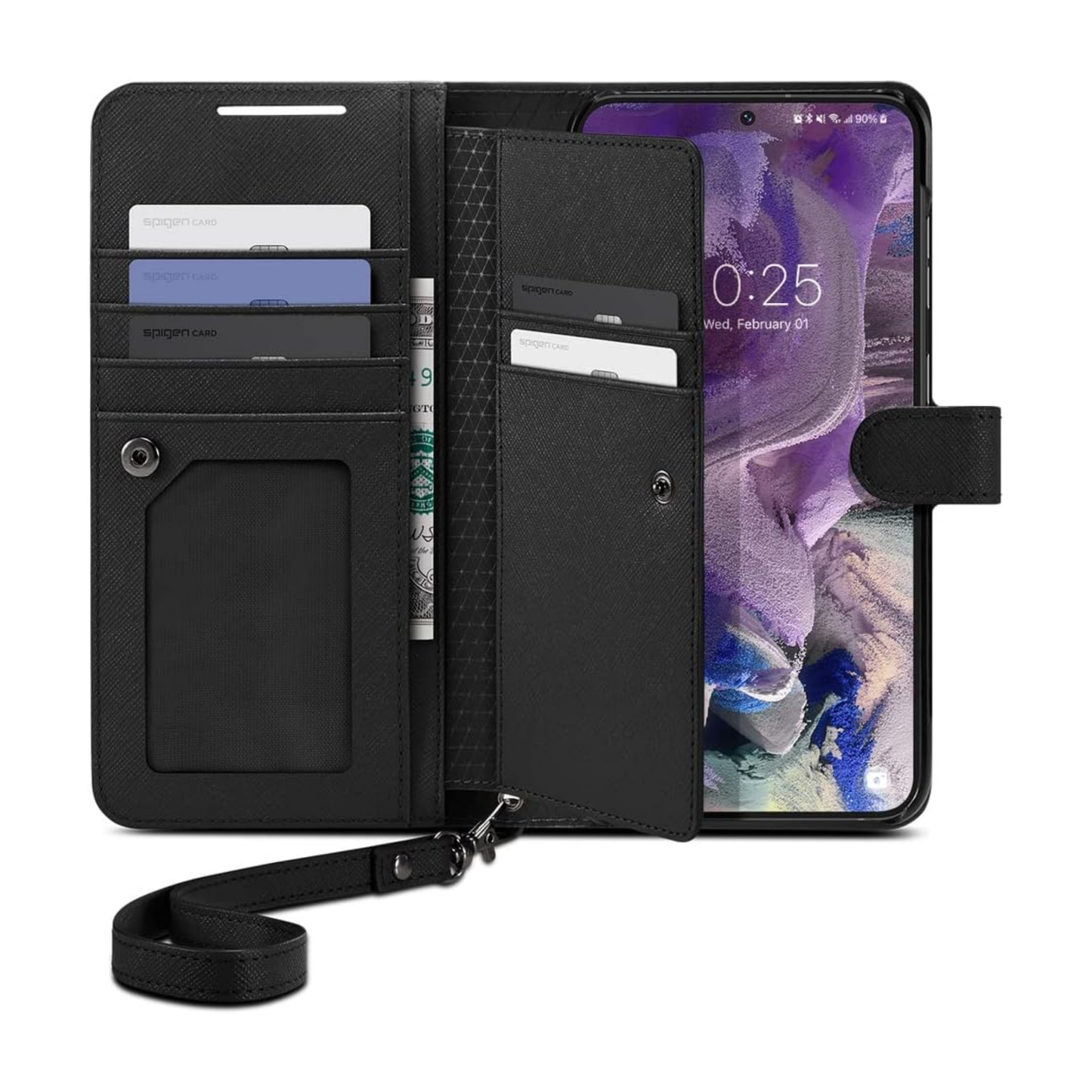 Spigen Wallet S Plus, black - Für Samsung Galaxy S23
