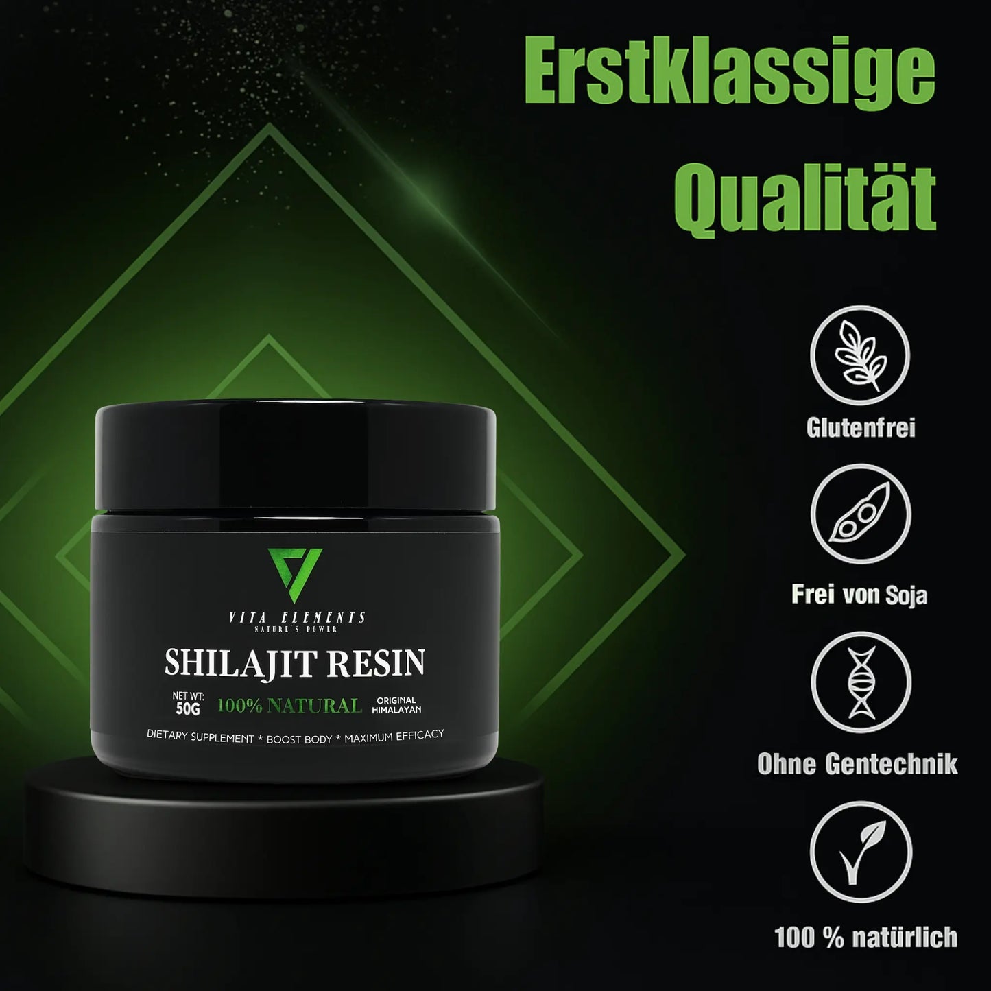 Original Resin Shilajit Himalaya Harz 100 % Rein Vegan Ohne Zusatzstoffe ESFA Laborgeprüft in Deutschland 50g
