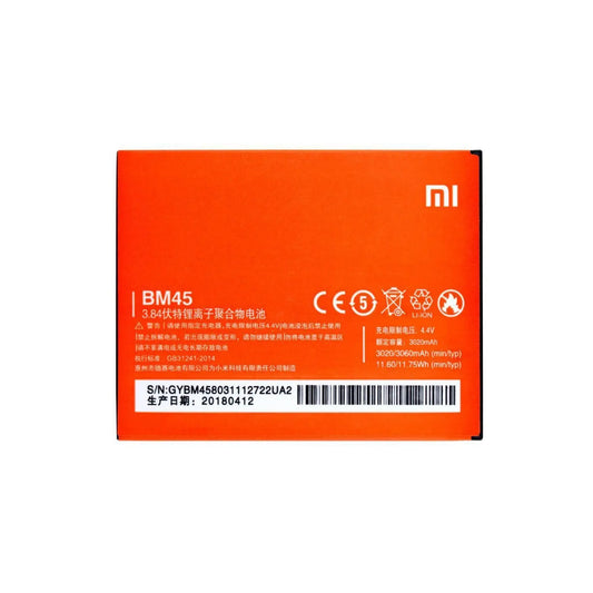 Auf diesem Produktbild wird der Xiaomi Akku BM45 Li-Ion 3.84 Volt 3020 mAh abgebildet.
