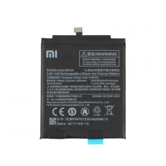 Auf diesem Produktbild wird der Xiaomi Akku BN34 Li-Ion-Polymer 3.85 Volt 3000 mAh abgebildet.
