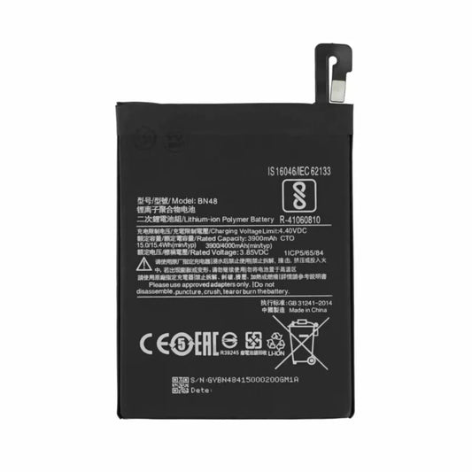 Auf diesem Produktbild wird der Xiaomi Akku BN48 Li-Ion-Polymer 3.85 Volt 4000 mAh abgebildet.