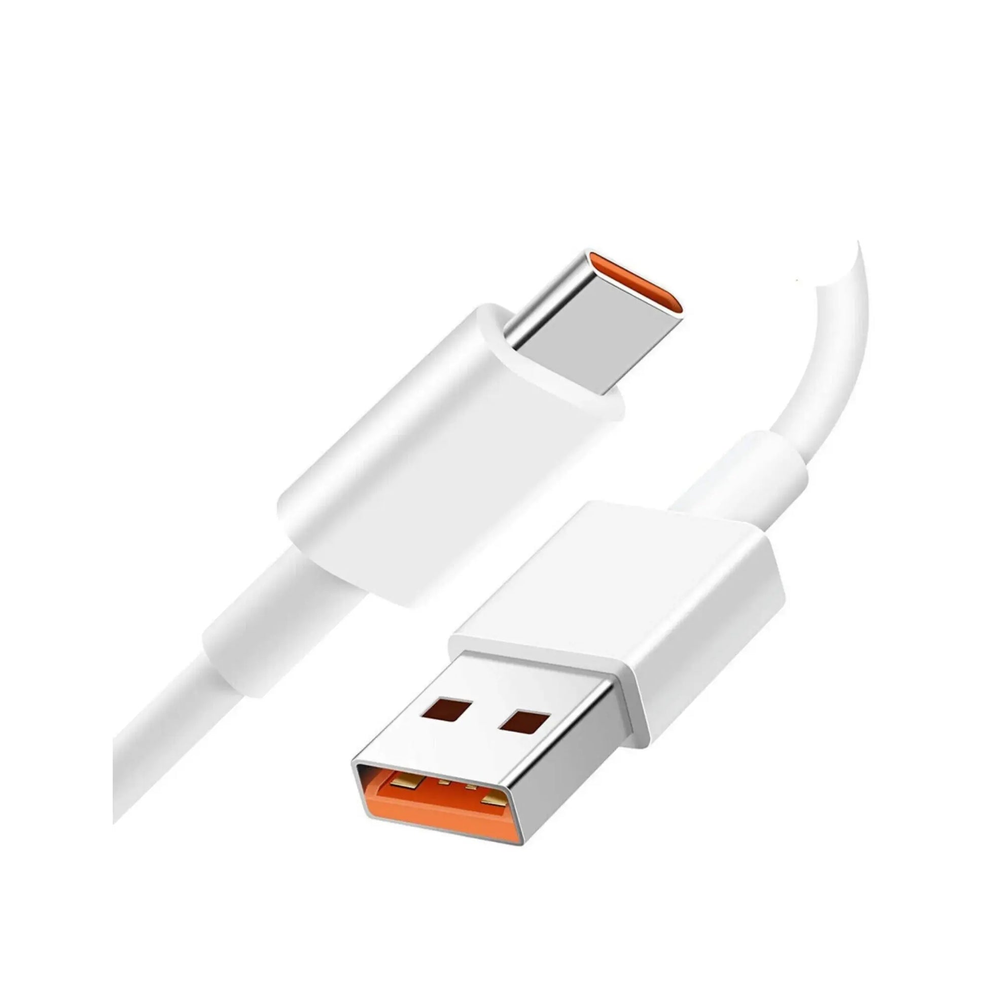 Das Bild zeigt das Xiaomi Ladekabel in Weiß aus der Schrägansicht. 