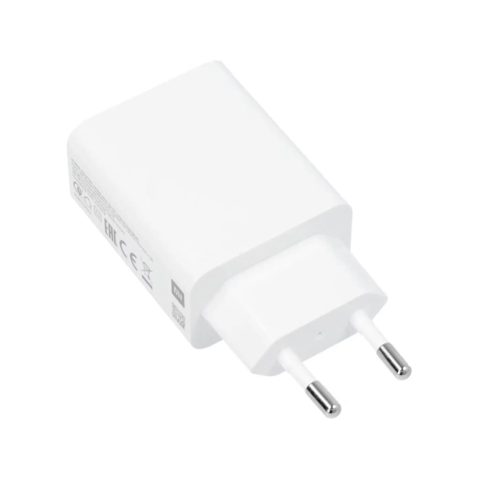 Das Bild zeigt das Xiaomi MDY-11 Ladegerät 22,5W in Weiß aus der Schrägansicht. 