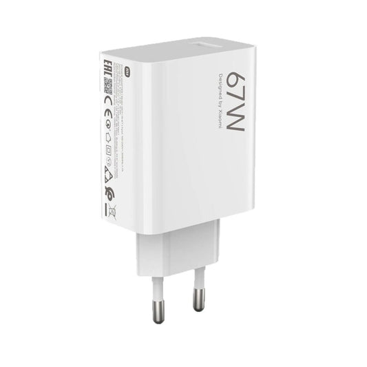 Das Bild zeigt das Xiaomi MDY-12 Ladegerät 67W in der Schrägansicht.