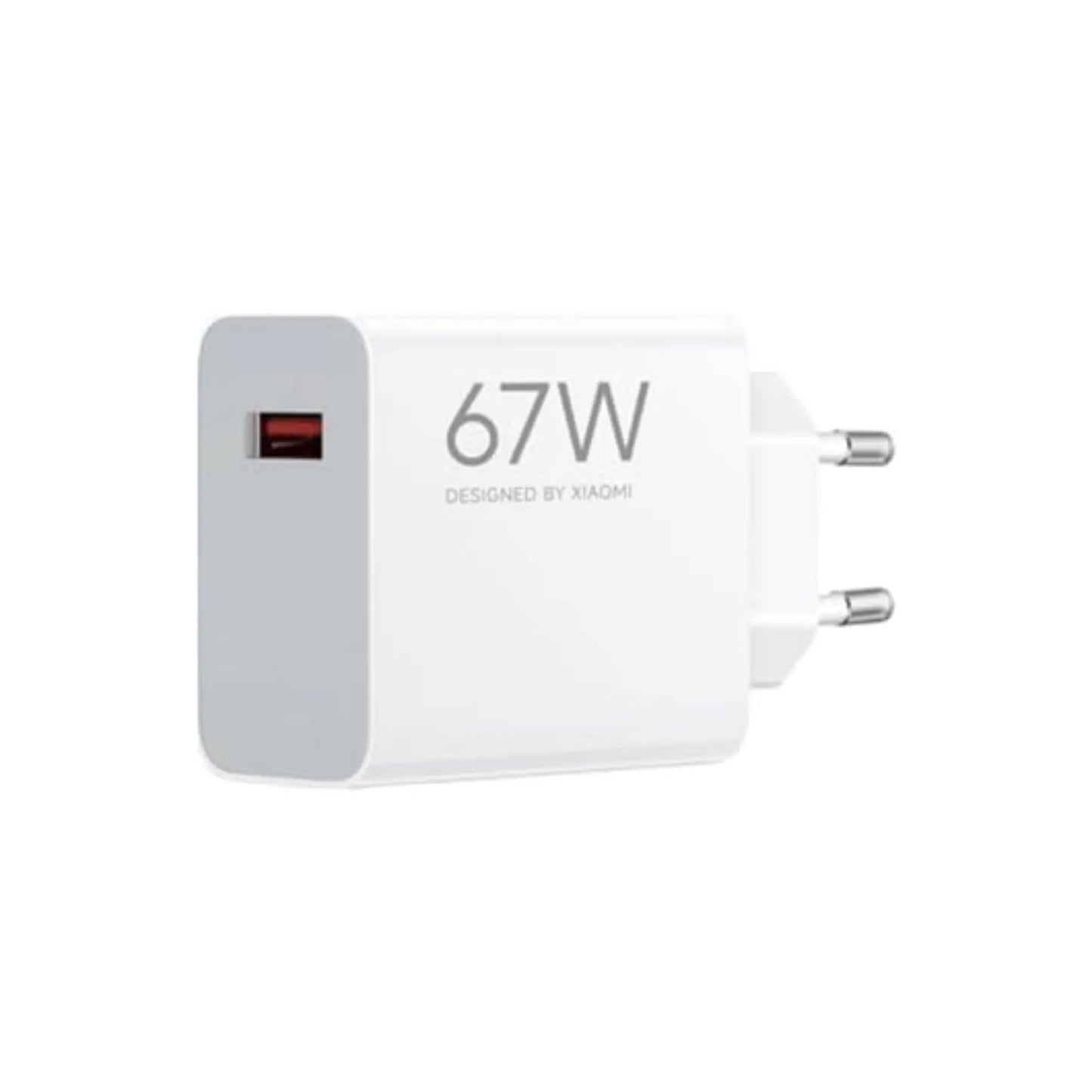 Das Bild zeigt das Xiaomi MDY-12 Ladegerät 67W in der Seitenansicht.